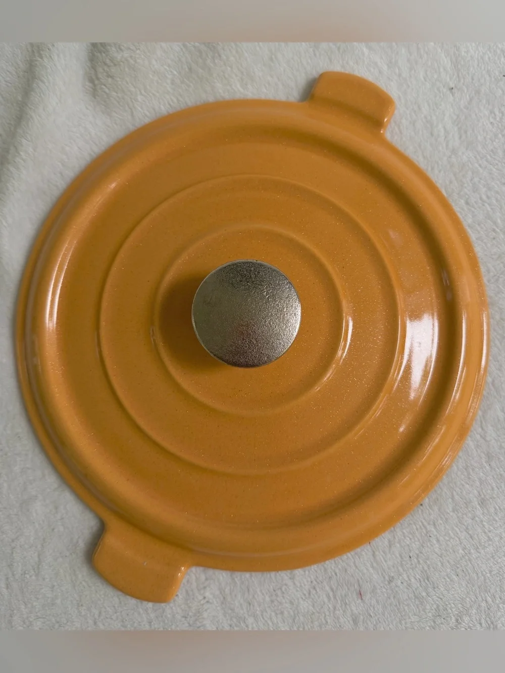 Vintage Staub Mustard Yellow Enameled Cast Iron Cocotte Pan Round Dutch Oven 5QT